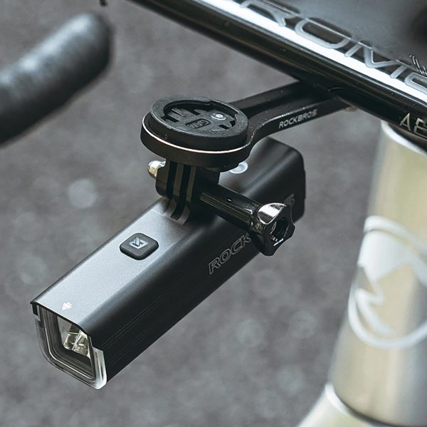 Priekšējais velosipēda lukturis 5000mAh 1500lm IPX6 Garmin un GoPro stiprinājums - melns
