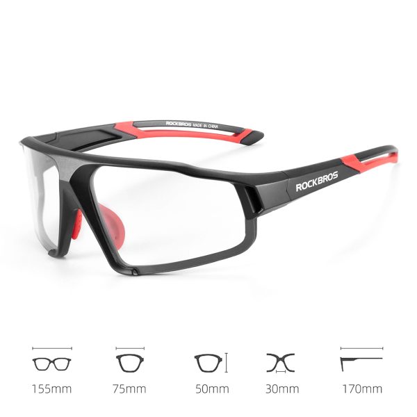Fotohromas UV400 riteņbraukšanas brilles ar futrāli SP216BK - melnas un sarkanas