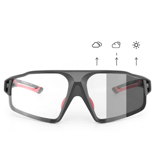 Fotohromas UV400 riteņbraukšanas brilles ar futrāli SP216BK - melnas un sarkanas