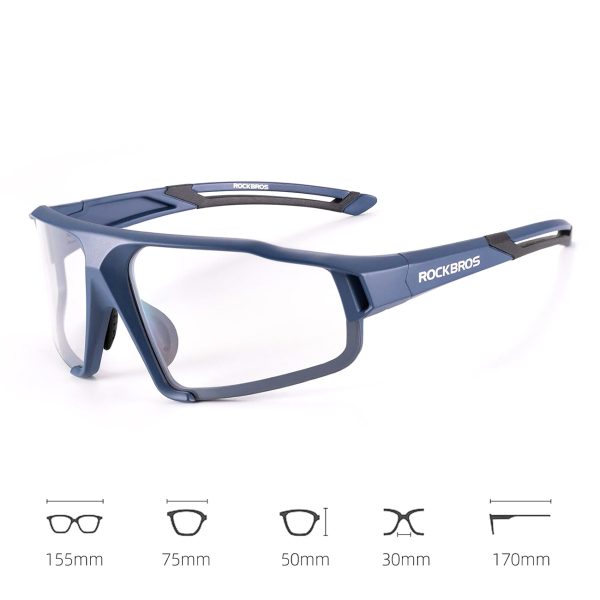 Fotohromas UV400 riteņbraukšanas brilles ar futrāli SP216BL - zilas