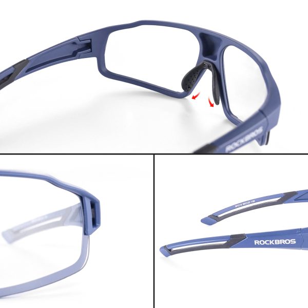 Fotohromas UV400 riteņbraukšanas brilles ar futrāli SP216BL - zilas