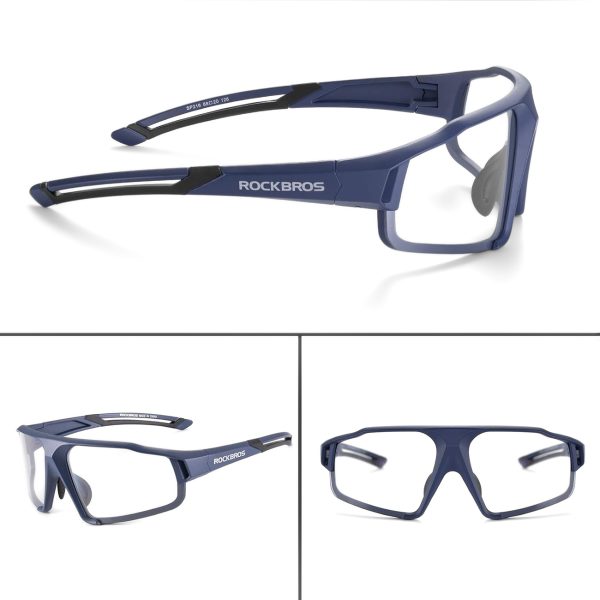 Fotohromas UV400 riteņbraukšanas brilles ar futrāli SP216BL - zilas