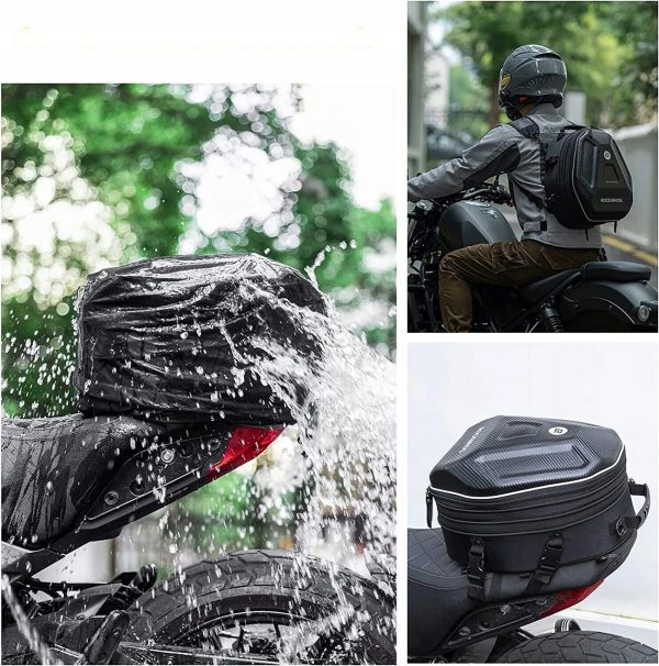 Motocikla soma mugursoma ķiverei, kas stiprināma uz bākas vai sēdekļa, 35l - melna