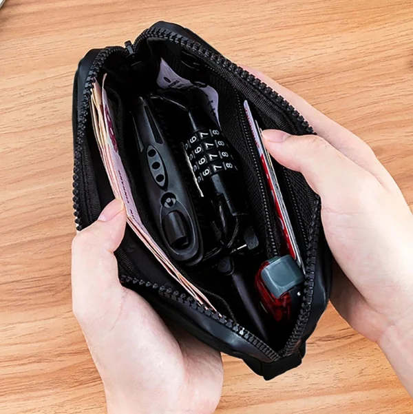 Velosipēda soma telefonam, atslēgām, makam, kartēm, naudai 0,15 l - melna