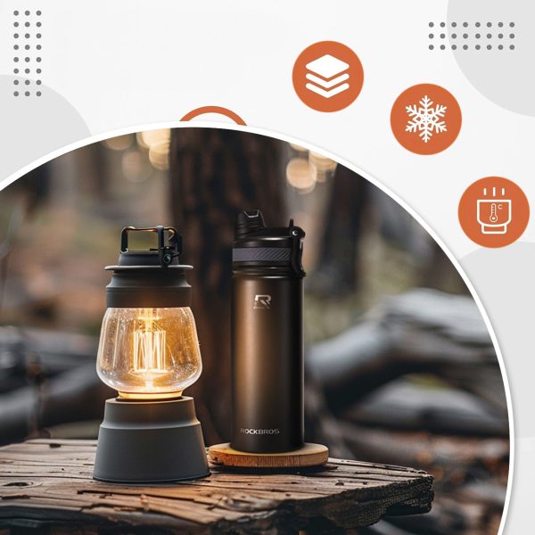 Termiskā velosipēda dzēriena pudele 620ml tērauda - melna