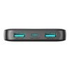 Powerbank JR-PBF12 10000mAh 2.4A 2x USB-A 1x USB-C - melns