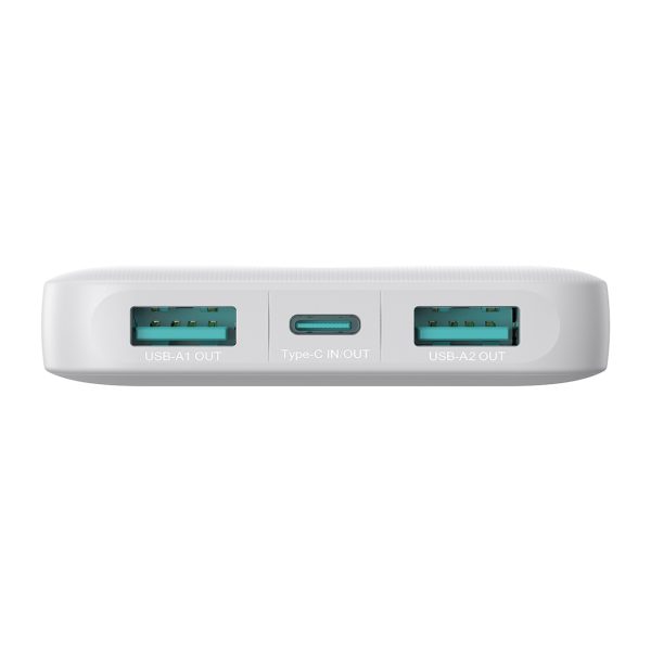 Powerbank JR-PBF12 10000mAh 2.4A 2x USB-A 1x USB-C - balts