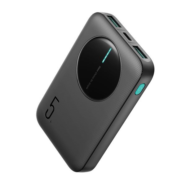 Powerbank JR-PBF13 5000mAh 2.4A 2x USB-A 1x USB-C - melns