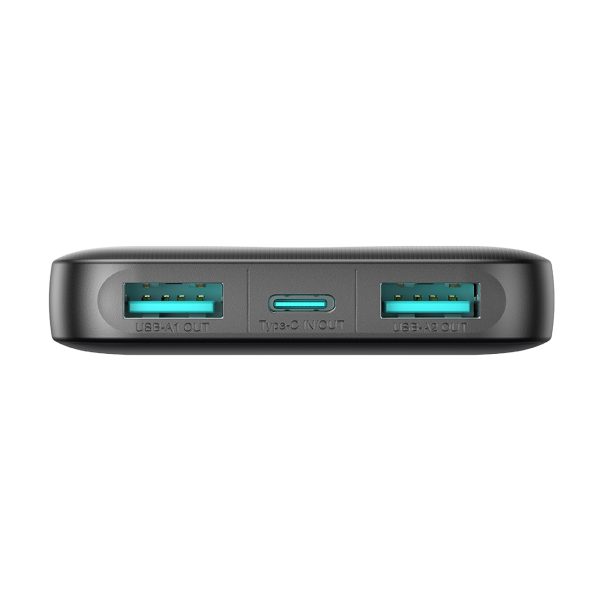 Powerbank JR-PBF13 5000mAh 2.4A 2x USB-A 1x USB-C - melns