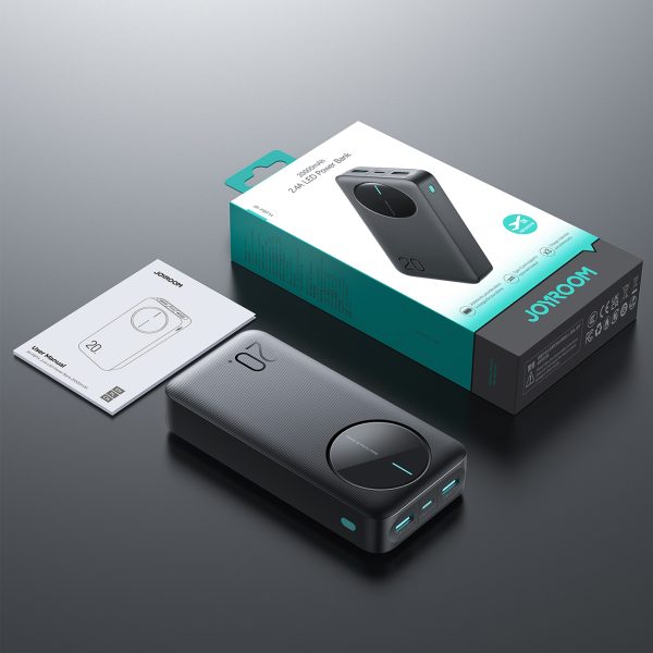 Powerbank JR-PBF14 20000mAh 2.4A 2x USB-A 1x USB-C - melns