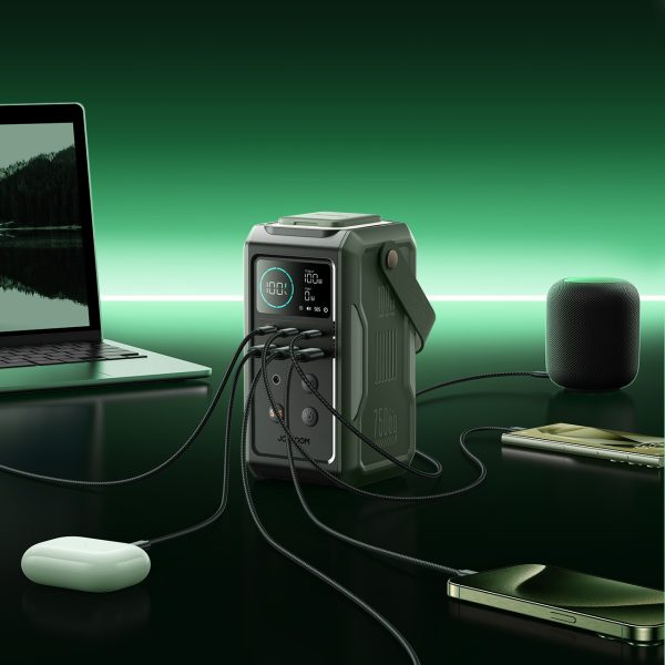 Ceļojumu pārnēsājamais akumulators 75000mAh 100W USB-C USB-A SOS signāla lampa - zaļa