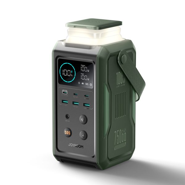 Ceļojumu pārnēsājamais akumulators 75000mAh 100W USB-C USB-A SOS signāla lampa - zaļa