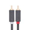 Audio kabelis 2RCA (vīriešu) - 2RCA (vīriešu) 1m - pelēks