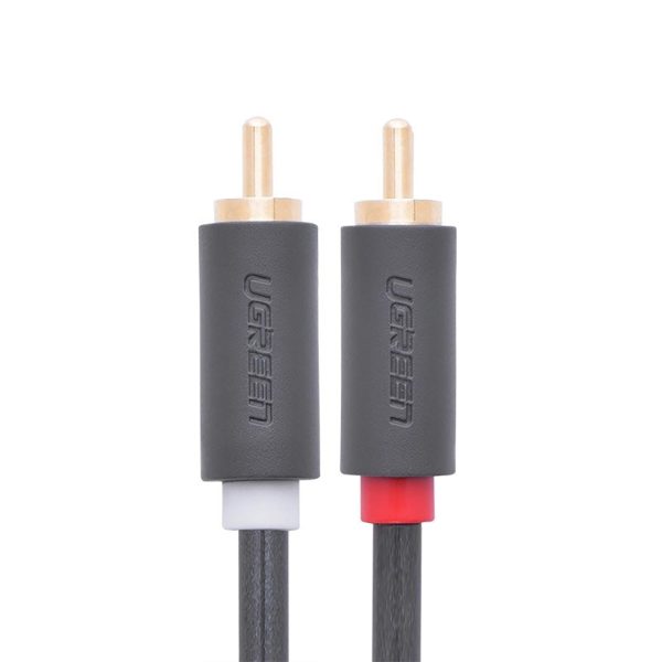 Audio kabelis 2RCA (vīriešu) - 2RCA (vīriešu) 1m - pelēks