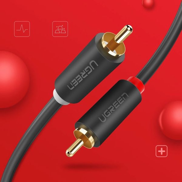 Audio kabelis 2RCA (vīriešu) - 2RCA (vīriešu) 1m - pelēks