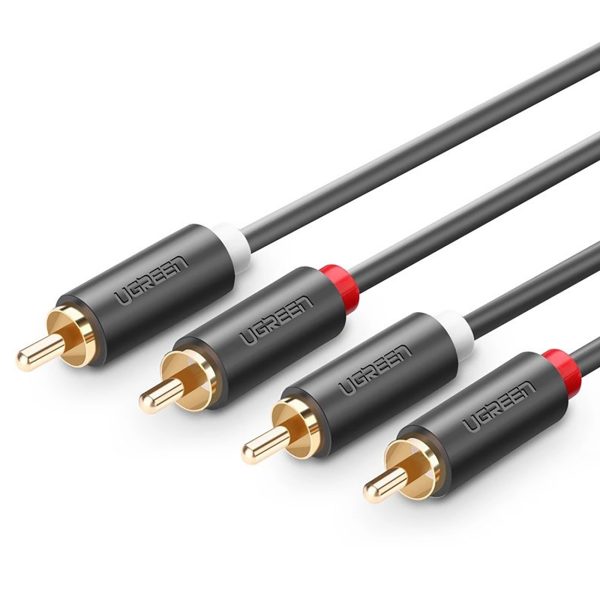 Audio kabelis 2RCA (vīriešu) - 2RCA (vīriešu) 1m - pelēks