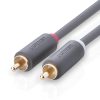 Audio kabelis 2RCA (vīriešu) - 2RCA (vīriešu) 1m - pelēks