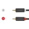 Audio kabelis 2RCA (vīriešu) - 2RCA (vīriešu) 1m - pelēks