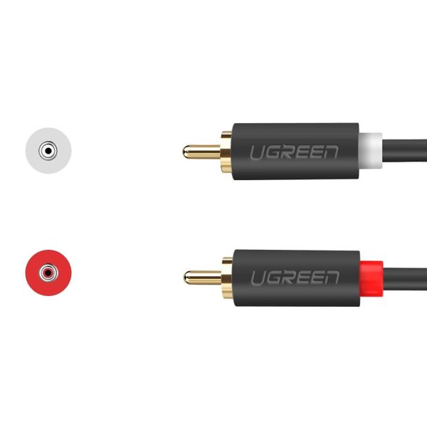Audio kabelis 2RCA (vīriešu) - 2RCA (vīriešu) 1m - pelēks