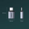 USB-C (vīriešu) - USB-A 3.0 (sieviešu) adapteris ar aukliņu - pelēks