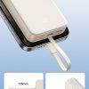 Powerbank 20000mAh 22.5W USB-C USB-A iebūvēts USB-C kabelis - balts