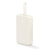 Powerbank 20000mAh 22.5W USB-C USB-A iebūvēts USB-C kabelis - balts
