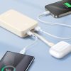 Powerbank 20000mAh 22.5W USB-C USB-A iebūvēts USB-C kabelis - balts