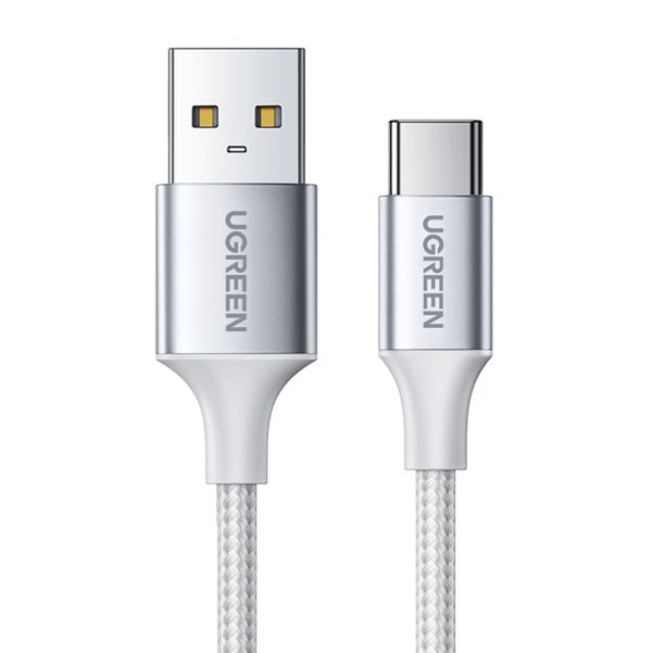 Pīts kabelis USB-A - USB-C QC 3.0 AFC un FCP 3A 2m - balts