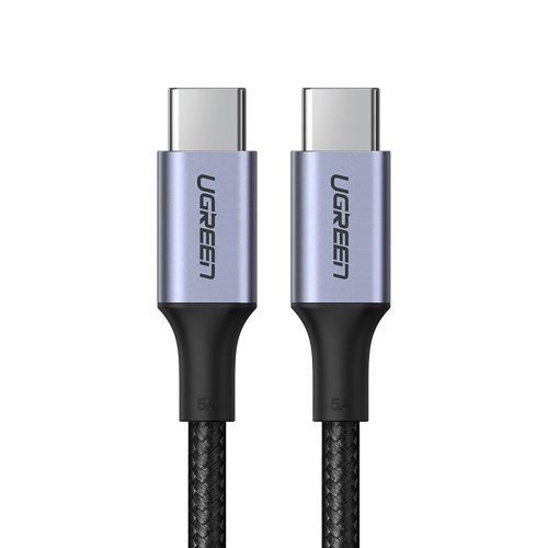 Kabelis apvalkā USB-C - USB-C PD QC FCP 100W 5A 480Mb/s 1.5m - pelēks
