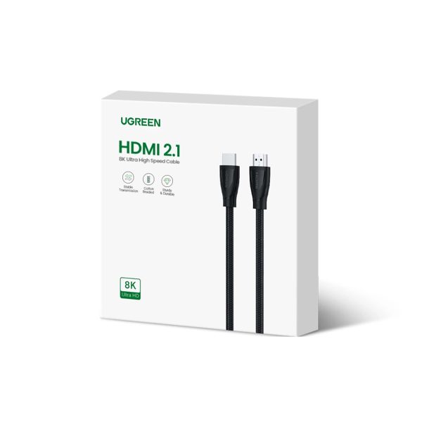 HDMI 2.1 8K 60Hz 4K 120Hz audio/video kabelis 1m - melns