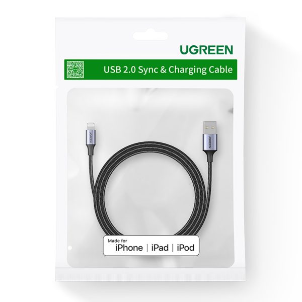 Pīts USB-A kabelis - iPhone Lightning MFi 1.5m - melns