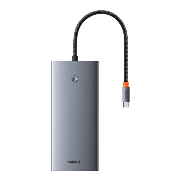 13w1 centrmezgla adapteris PortalJoy sērija USB-C HDMI DP VGA USB-A PD RJ45 SD TF AUX - szary