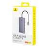 13w1 centrmezgla adapteris PortalJoy sērija USB-C HDMI DP VGA USB-A PD RJ45 SD TF AUX - szary