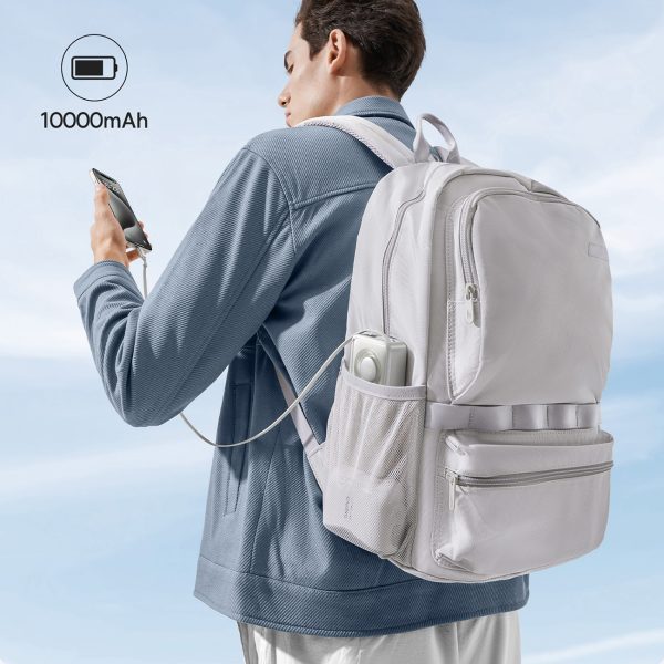 Free2Pull 10000mAh 30W Powerbank ar USB-C portu un ievelkamu USB-C kabeli - pelēks