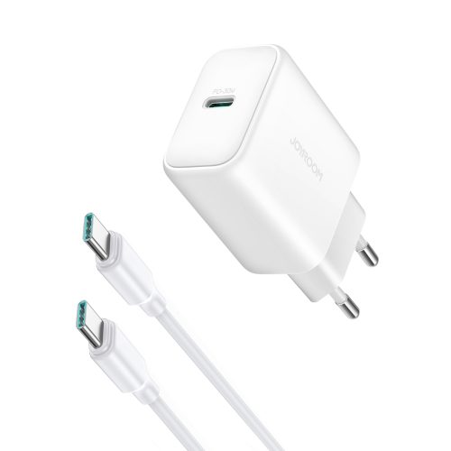USB-C PD 30W QC SFC sienas lādētājs + 1m USB-C kabelis - balts