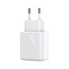 USB-C PD 30W QC SFC sienas lādētājs + 1m USB-C kabelis - balts