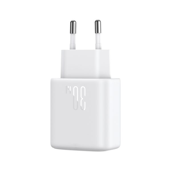 USB-C PD 30W QC SFC sienas lādētājs + 1m USB-C kabelis - balts