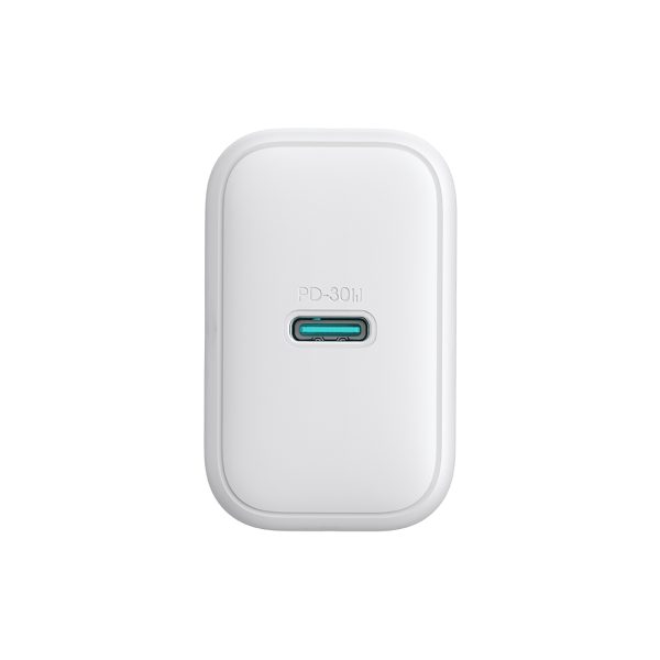 USB-C PD 30W QC SFC sienas lādētājs + 1m USB-C kabelis - balts