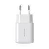 USB-C USB-A 20W PD QC 3.0 sienas lādētājs - balts