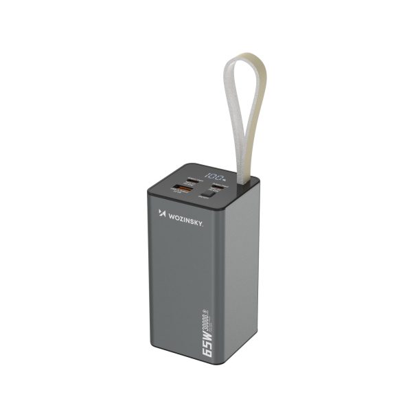 Powerbank K65+ 65W 30000mAh 2x USB-C 1x USB-A 65W - melns