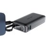Powerbank 10000mAh PD30W ar iebūvētu USB-C kabeli - melns