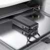Powerbank 10000mAh PD30W ar iebūvētu USB-C kabeli - melns