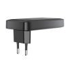 65 W GaN 2 USB-C USB-A īpaši plāns, plakans sienas lādētājs - melns