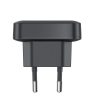65 W GaN 2 USB-C USB-A īpaši plāns, plakans sienas lādētājs - melns