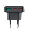 65 W GaN 2 USB-C USB-A īpaši plāns, plakans sienas lādētājs - melns