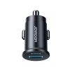Mini 15W automašīnas lādētājs USB-A USB-C - melns