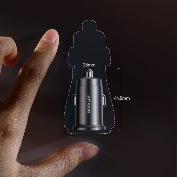 Mini 15W automašīnas lādētājs USB-A USB-C - melns