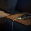 USB-A - USB-C kabelis ar fluorescējošu uzgali 3A 2m - bēšs
