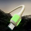 USB-A - USB-C kabelis ar fluorescējošu uzgali 3A 2m - bēšs