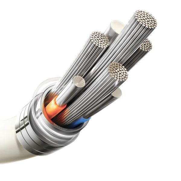 USB-C - iPhone Lightning kabelis ar dienasgaismas uzgali 2m 30W - bēšs